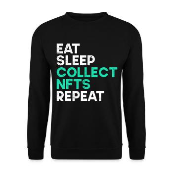 Vintage Crypto Art May Start Talking About NFT - Unisex Sweatshirt - black - Front - Alina (178cm) & Michal (187cm)