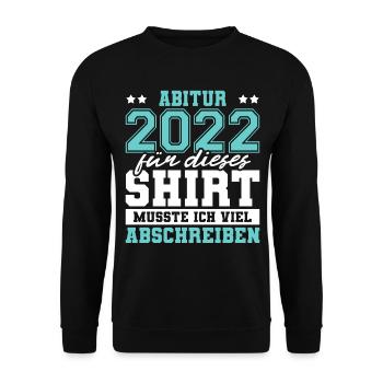 Abitur 2022 Abiturientin Geschenk Abiturient - Unisex Pullover - Schwarz - Vorne - Alina (178cm) & Michal (187cm)