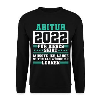 Abitur 2022 Abiturientin Geschenk Abiturient - Unisex Pullover - Schwarz - Vorne - Alina (178cm) & Michal (187cm)