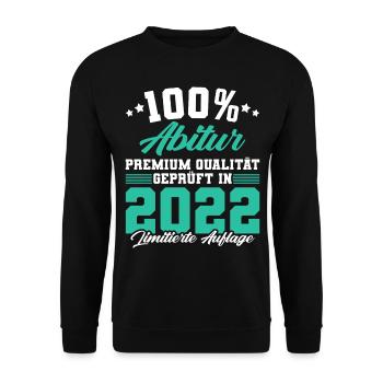 100 % Abitur 2022 Abiturientin Abiturient - Unisex Pullover - Schwarz - Vorne - Alina (178cm) & Michal (187cm)