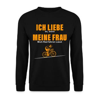 Ich Liebe Es Wenn Meine Frau Mich Radfahren Lässt - Unisex Pullover - Schwarz - Vorne - Alina (178cm) & Michal (187cm)