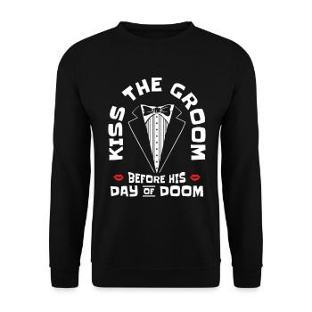 Jour de mariage de célibataire Fate Kisser - Sweat-shirt Unisexe - noir - Devant - Alina (178cm) & Michal (187cm)