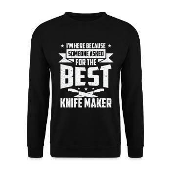 Messer Selbst Schmieden Damast Stahl Schmied - Unisex Pullover - Schwarz - Vorne - Alina (178cm) & Michal (187cm)