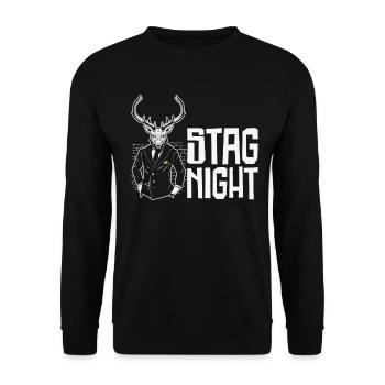 Bachelor Stag Night Drinking Celebration - Unisex Sweatshirt - black - Front - Alina (178cm) & Michal (187cm)