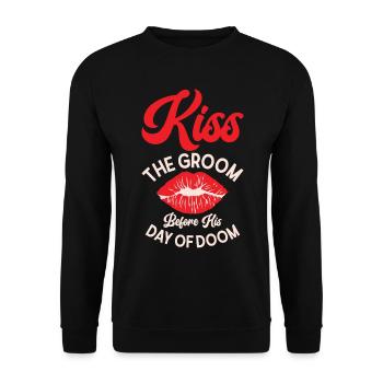 Jour de mariage de célibataire Fate Kisser - Sweat-shirt Unisexe - noir - Devant - Alina (178cm) & Michal (187cm)