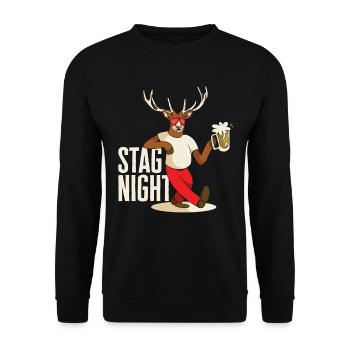 Bachelor Stag Night Drinking Celebration - Unisex Sweatshirt - black - Front - Alina (178cm) & Michal (187cm)