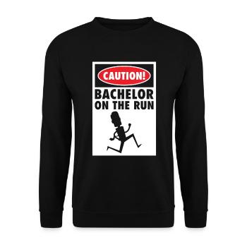 Bachelor Caution Bräutigam Heiraten Hochzeitstag - Unisex Pullover - Schwarz - Vorne - Alina (178cm) & Michal (187cm)