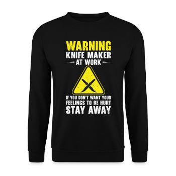 Couteau Auto Forgeron Damascus Steel - Sweat-shirt Unisexe - noir - Devant - Alina (178cm) & Michal (187cm)