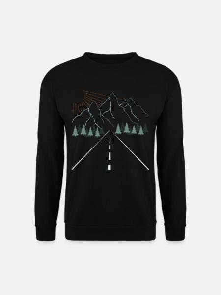 Natur Wandern Aufdruck Berg Motiv - Unisex Pullover - Schwarz