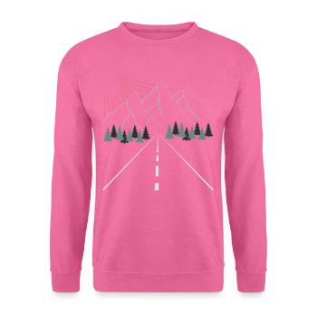 Natur Wandern Aufdruck Berg Motiv - Unisex Pullover - Pink - Vorne