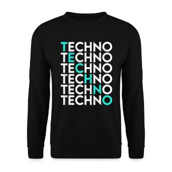 Techno - Unisex Sweatshirt - black - Front - Alina (178cm) & Michal (187cm)