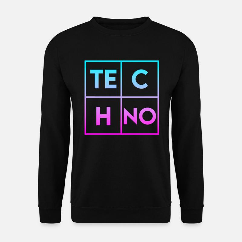 Techno - Unisex Pullover - Schwarz