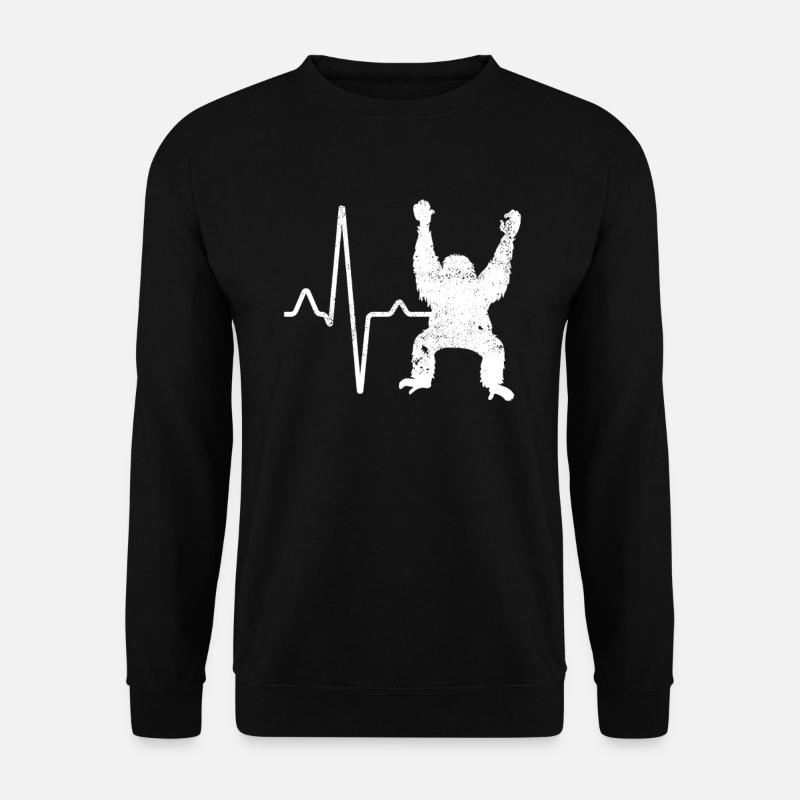 Orangutan Heartbeat - Unisex Sweatshirt - black