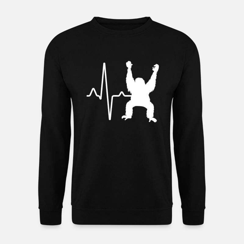 Orangutan Heartbeat - Unisex Sweatshirt - black
