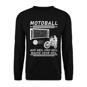 Motoball Geil I Motorradfahrer Motorrad Biker - Unisex Pullover - Schwarz - Vorne - Alina (178cm) & Michal (187cm)