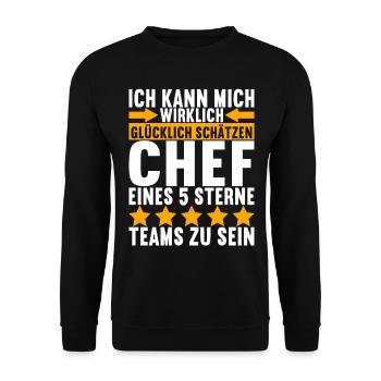 Abteilungsleiter Chef - Unisex Pullover - Schwarz - Vorne - Alina (178cm) & Michal (187cm)