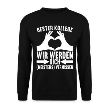 Abschiedsgeschenk Jobwechsel Kollege - Unisex Pullover - Schwarz - Vorne - Alina (178cm) & Michal (187cm)