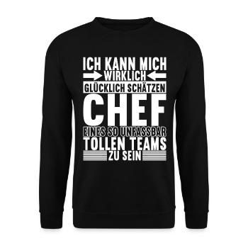 Abteilungsleiter Chef - Unisex Pullover - Schwarz - Vorne - Alina (178cm) & Michal (187cm)