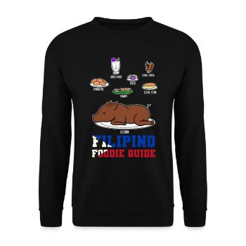 Philippinen Filipino Essen Gerichte I Geschenk - Unisex Pullover - Schwarz - Vorne - Alina (178cm) & Michal (187cm)