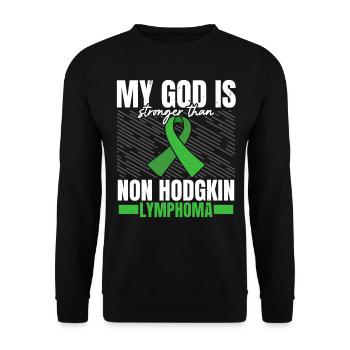 Mein Gott ist stärker als das Non-Hodgkin-Lymphom - Unisex Pullover - Schwarz - Vorne - Alina (178cm) & Michal (187cm)