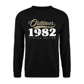 geburtstag oldtimerOldtimer 1982 40e anniversaire 40 - Sweat-shirt Unisexe - noir - Devant - Alina (178cm) & Michal (187cm)