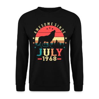 1968 Im Juli Wolf - Unisex Pullover - Schwarz - Vorne - Alina (178cm) & Michal (187cm)