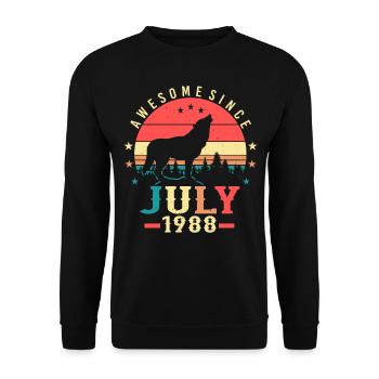 1988 July Gift Idea - Unisex Sweatshirt - black - Front - Alina (178cm) & Michal (187cm)