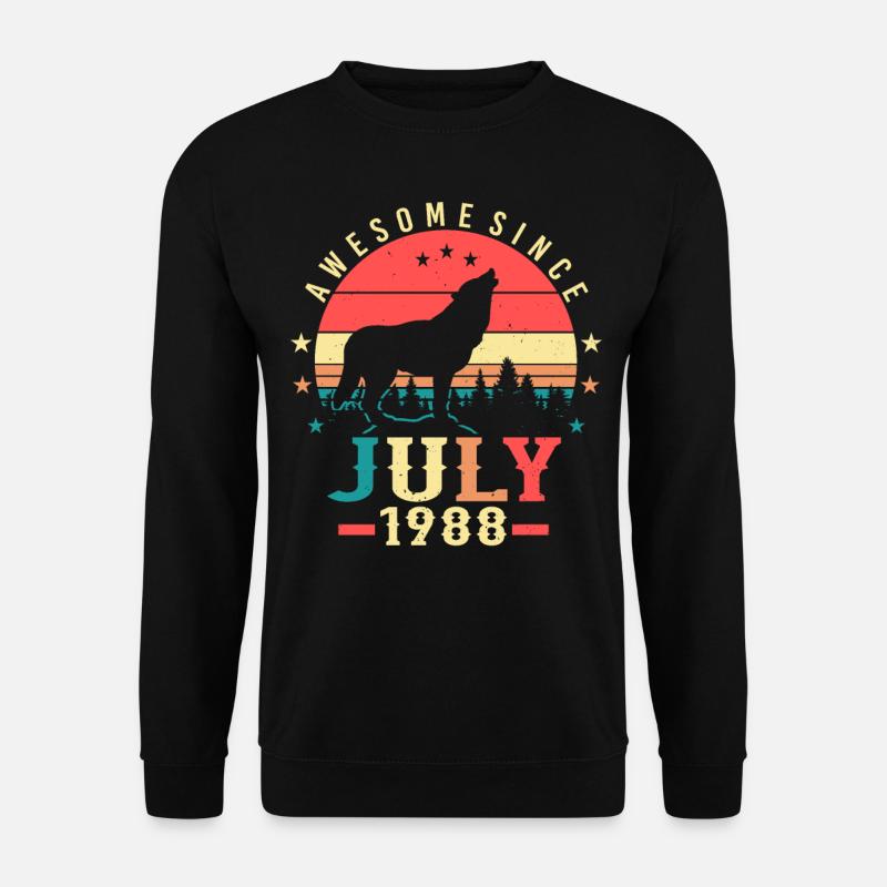 1988 Juillet Idée cadeau - Sweat-shirt Unisexe - noir
