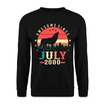 Month of birth July 2000 - Unisex Sweatshirt - black - Front - Alina (178cm) & Michal (187cm)