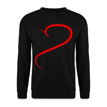 Demi-cœur rouge - Sweat-shirt Unisexe - noir - Devant - Alina (178cm) & Michal (187cm)