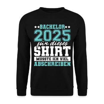 Bachelor 2025 Für Dieses Shirt Viel Abschrieben - Unisex Pullover - Schwarz - Vorne - Alina (178cm) & Michal (187cm)