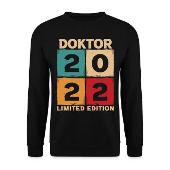Doktor 2022 Doktorand Promotion Dissertation - Unisex Pullover - Schwarz - Vorne - Alina (178cm) & Michal (187cm)