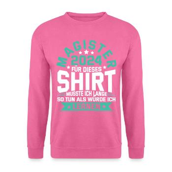 Magister 2024 Spruch Magisterabschluss - Unisex Pullover - Pink - Vorne