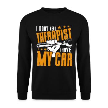 Lustig Autowerkstatt KFZ Mechaniker Autoliebhaber - Unisex Pullover - Schwarz - Vorne - Alina (178cm) & Michal (187cm)