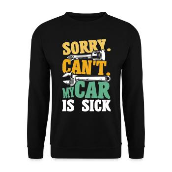 Lustig Autowerkstatt KFZ Mechaniker Autoliebhaber - Unisex Pullover - Schwarz - Vorne - Alina (178cm) & Michal (187cm)