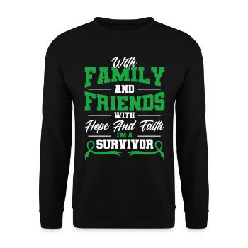 With hope and faith I am a survivor - Unisex Sweatshirt - black - Front - Alina (178cm) & Michal (187cm)