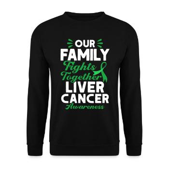 Our family fights liver cancer together - Unisex Sweatshirt - black - Front - Alina (178cm) & Michal (187cm)
