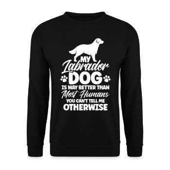 Haustier Labrador Mama Hund Labrador - Unisex Pullover - Schwarz - Vorne - Alina (178cm) & Michal (187cm)