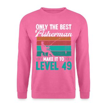 49 Fishing Level 49 Year Old Angler Fisherman - Unisex Pullover - Pink - Vorne