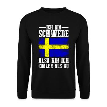 Skandinavien Schweden Schwede Schwedisch - Unisex Pullover - Schwarz - Vorne - Alina (178cm) & Michal (187cm)
