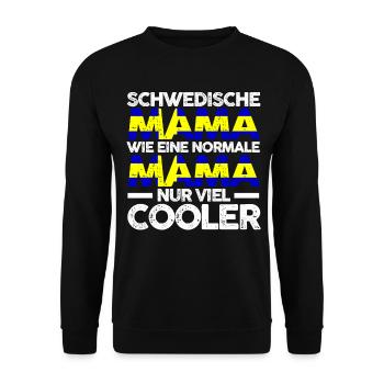 Schweden Schwedenische Mama Schweden Mutter Skandi - Unisex Pullover - Schwarz - Vorne - Alina (178cm) & Michal (187cm)