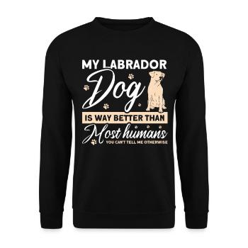 Haustier Labrador Mama Hund Labrador - Unisex Pullover - Schwarz - Vorne - Alina (178cm) & Michal (187cm)