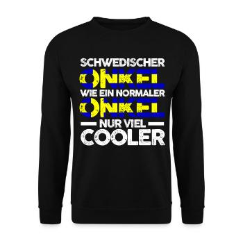 Skandinavien Schwede Onkel Schweden - Unisex Pullover - Schwarz - Vorne - Alina (178cm) & Michal (187cm)