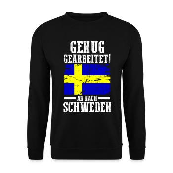 Skandinavien Urlaub Schwede Schweden - Unisex Pullover - Schwarz - Vorne - Alina (178cm) & Michal (187cm)