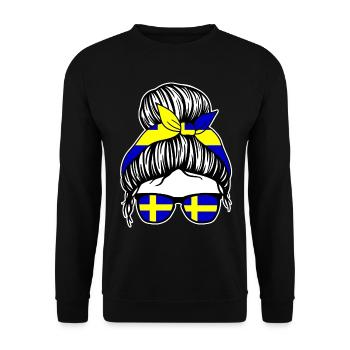 Skandinavien Schwedin Schwedisch Schweden - Unisex Pullover - Schwarz - Vorne - Alina (178cm) & Michal (187cm)