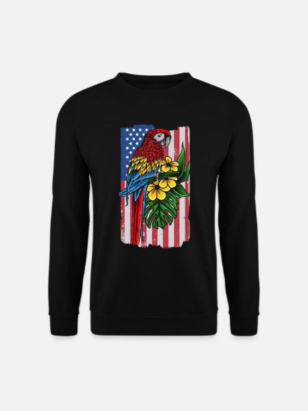 USA Flag Parrot Bird Lover Parrot Bird - Sweat-shirt Unisexe - noir