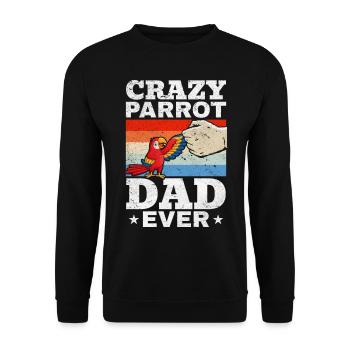 Crazy Parrot Papa Ever Parrot Bird Lover - Sweat-shirt Unisexe - noir - Devant - Alina (178cm) & Michal (187cm)