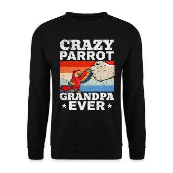 Crazy Parrot Grand-père Ever Parrot Bird Lovers - Sweat-shirt Unisexe - noir - Devant - Alina (178cm) & Michal (187cm)