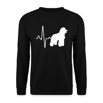 Poodle Heartbeat - Unisex Sweatshirt - black - Front - Alina (178cm) & Michal (187cm)