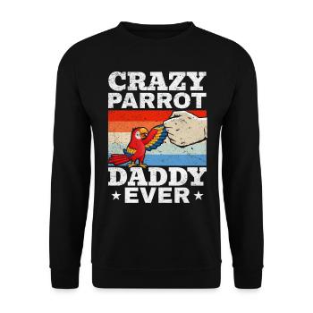 Crazy Parrot Daddy Ever Parrot Bird Lover - Sweat-shirt Unisexe - noir - Devant - Alina (178cm) & Michal (187cm)
